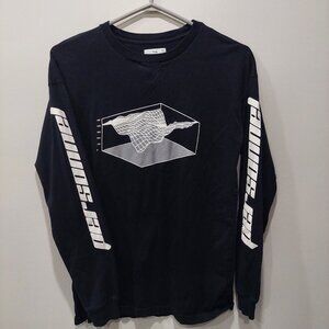 TNA Black Graphic Long Sleeve Tee - "Personnel" Design, Men XXS Women S